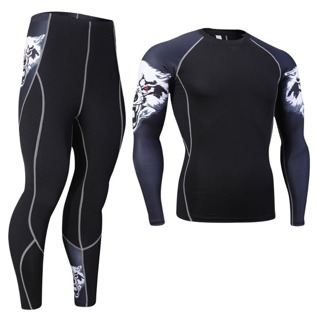 Men's Compression Tights Set for Winter Sports