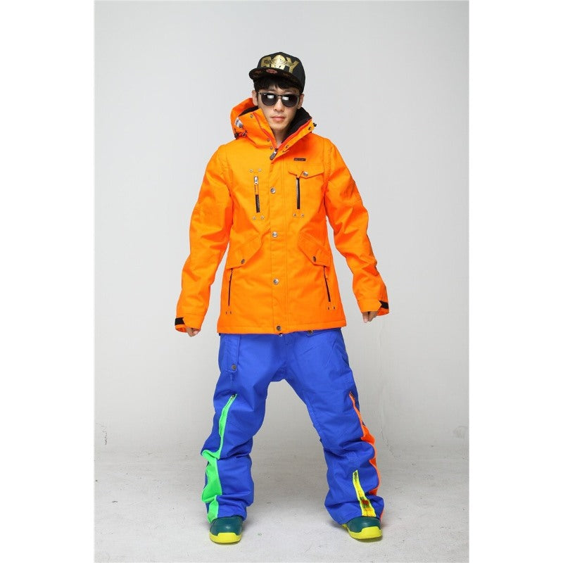 Warm Hooded Jacket With Pants And Snowboarding Sets