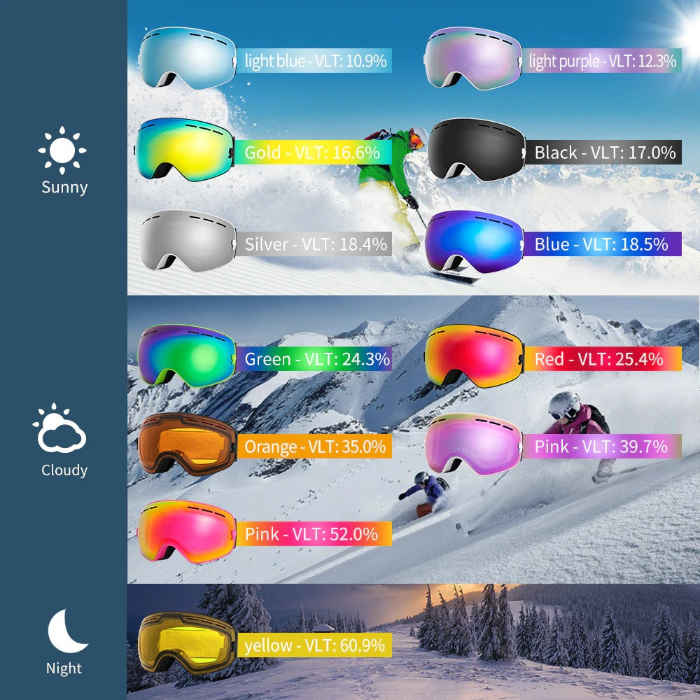 Multicolor Ski and Snow Goggles