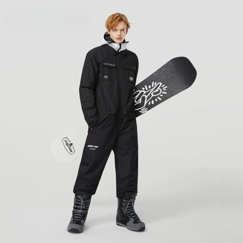Unisex Winter Waterproof Warm Ski Overalls Suit