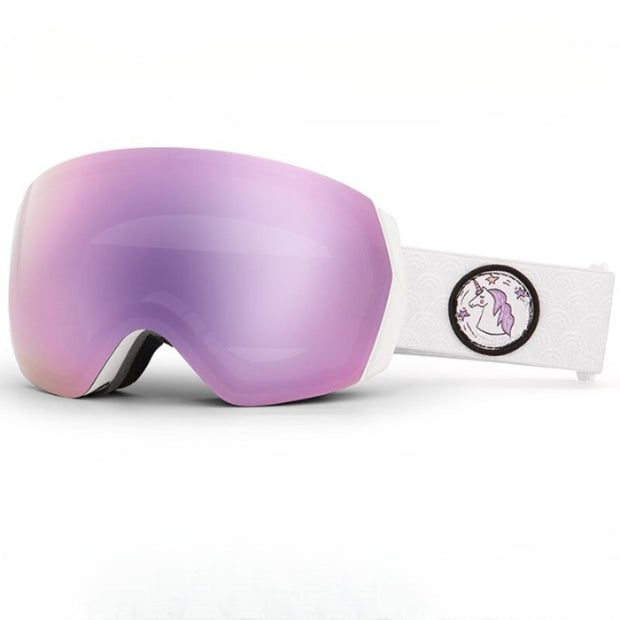 Men And Women Double Layers Anti-Fog Big Skiing Goggles Set