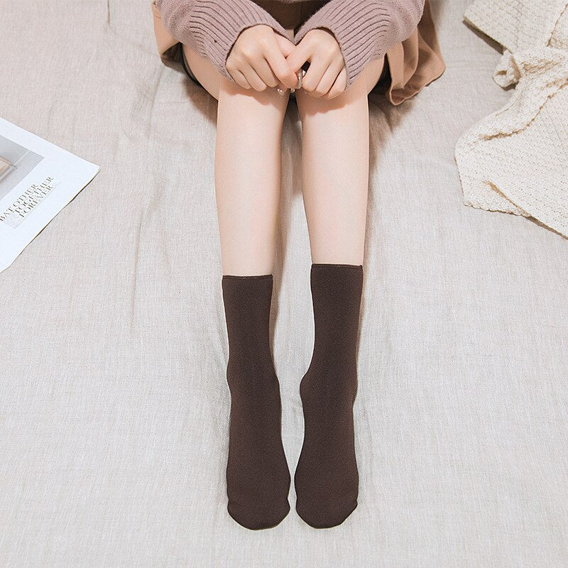 Soft Casual Solid Color Socks