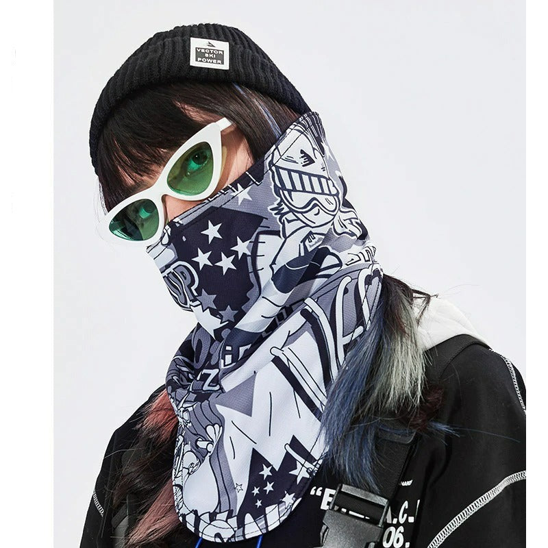 Graphical Windproof Scarf For Skiing